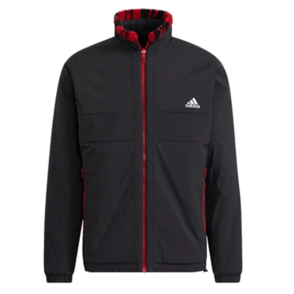 Host!! NWT Reversible Adidas St Aop Boa Jacket Polar fleece Sports Stand Collar.